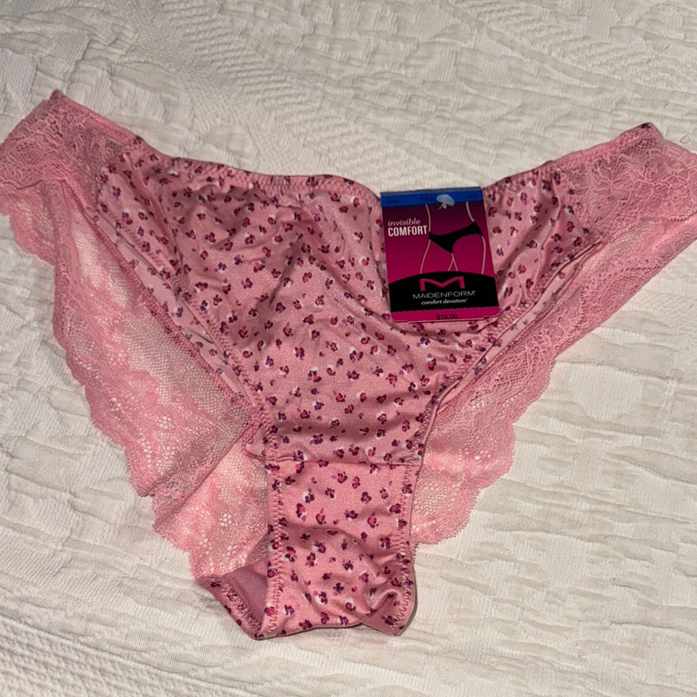 Maidenform Pink Satin Lace Panties